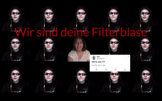 Bildschirmfoto aus dem Videoprojekt "EscapeRoom.EchoChamber" aus dem Wintersemester 2020/2021